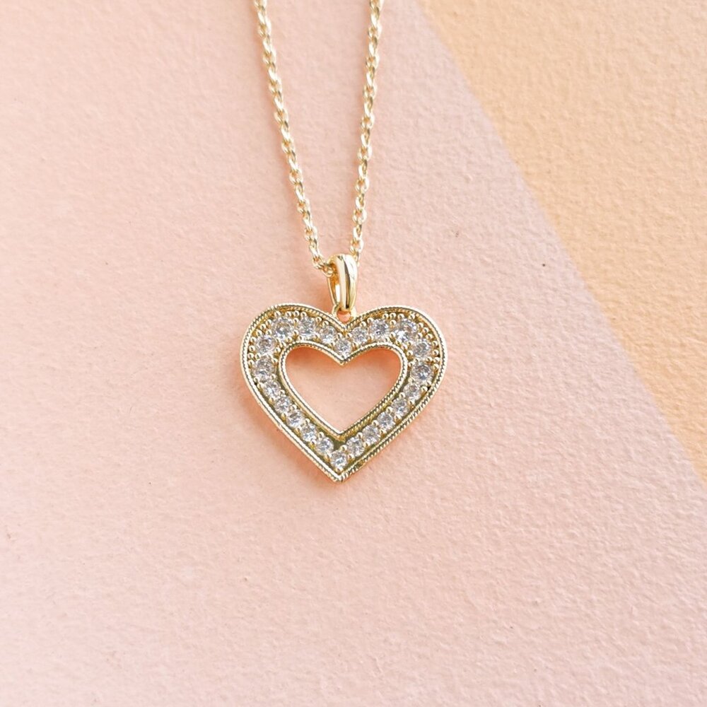 Alicia Bonnie - Charlotte White Crystal Gold Necklace - NEW